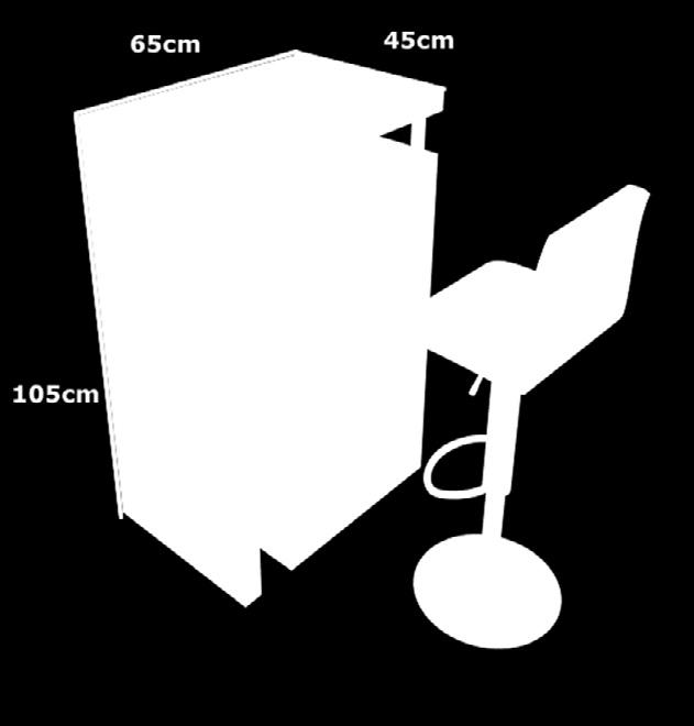 50 x 50 cm) (logo visible from all four sides) your logo on the LOGO PANEL 1 padded stool 1
