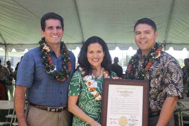 Hunt Companies Hawaii Governor David Ige, Kala Holden and Councilmember Pine at the