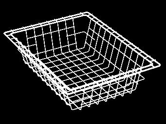 510 SwissModul basket, 300x400x100 mm - divisible - Steel wire, Rilsan coated, white - Stopper