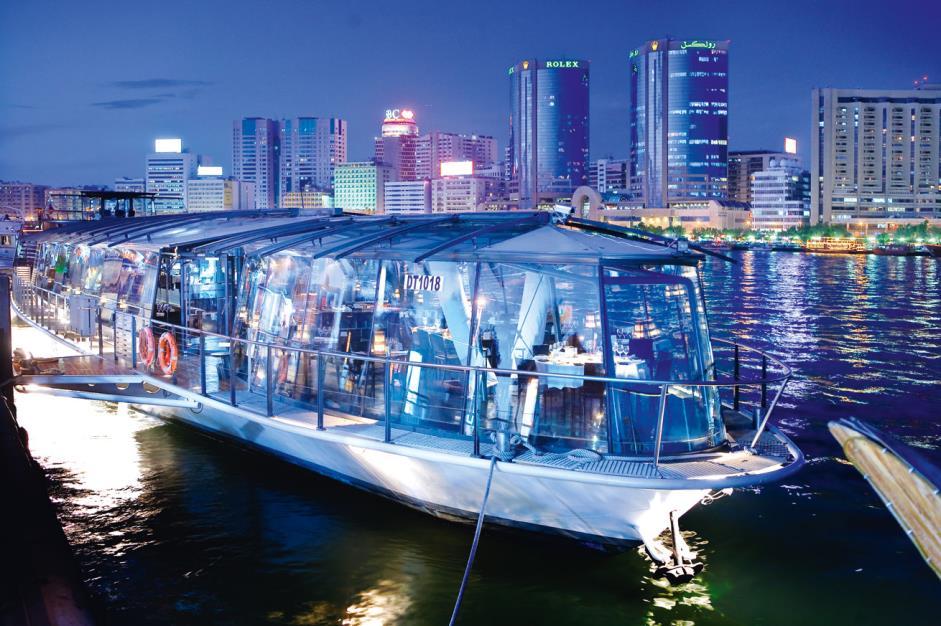 cuisine in the comfort of this glass-enclosed, air-conditioned luxury vessel.