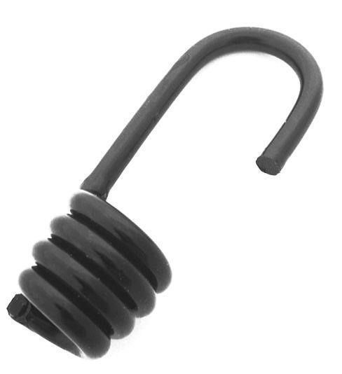 Classic heavy steel plastic coated hook For shock cords of 6, 8, 9 and 10 mm diameter Highly resistant steel plastic coated hook Steel hook with plastic coating 6 mm cord: Tested to support