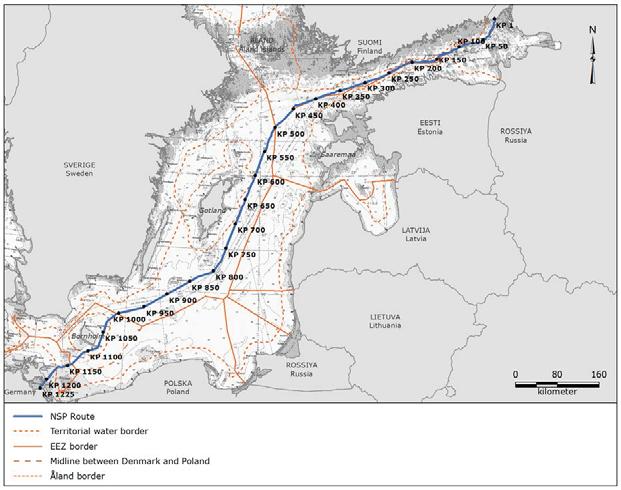 2of 22 2. NORD STREAM PIPELINE SYSTEM The offshore part of NSP was constructed between 2010 and 2012. It follows the route indicated in Figure 2-1.