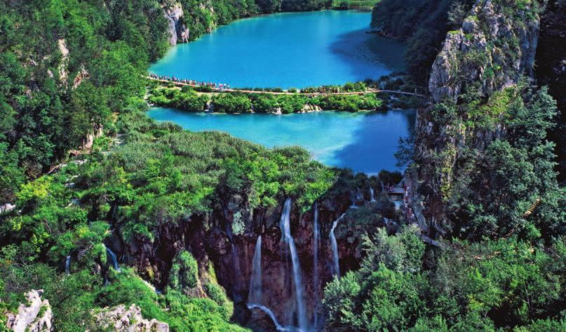 Turquoise-hued lake at Plitvice National Park (Dubrovnik itself was founded in the 7 th century). We see the stately Baroque Cathedral (ca.