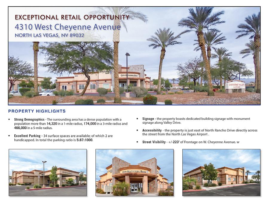 61 ACRES 13 6425 WEST SAHARA AVENUE 6425 WEST SAHARA AVENUE // LAS VEGAS, NV 89146 PRICE: $3,966,000 PRICE: $105/SF OWNER-USER OFFICE/SHOWROOM CBRE is pleased to present an exceptional opportunity