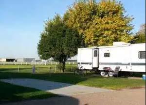 Nebraska provides 12 partial hookup RV camping sites in a city managed park. With 20, 30, and 50-amp service and city water the back in only sites are reasonably priced.