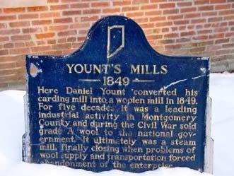 54.1965.1 Yount s Mill 1849 was on highway 32 west of Crawfordsville just west of bridge over Sugar Creek on south side of road.