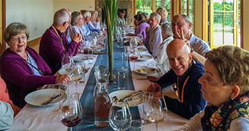 There, the group enjoyed a buffet lunch along with a sampling of Durant Vineyards wines and a tour of the winery and