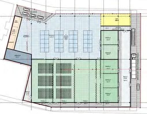 Figure 9: Floor plan of proposed stand alone convention centre The proposed stand alone convention centre has a large flat floor exhibition space adjacent to the large dividable 1,800 sqm function