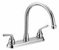 Two Handle Kitchen Faucets APPROVALS AE - 905 PO - 200C Two Handle Kitchen Faucet, Metal Lever Handles, Ceramic Cartridges, Goose Neck Spout, Less Spray, PO-200C AE - 905S PO - 200SS