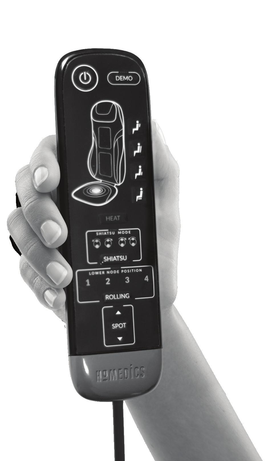 BOTÓN DE ENCENDIDO Para encender las funciones de masaje, presione primero el botón de encendido. El indicador LED se iluminará.