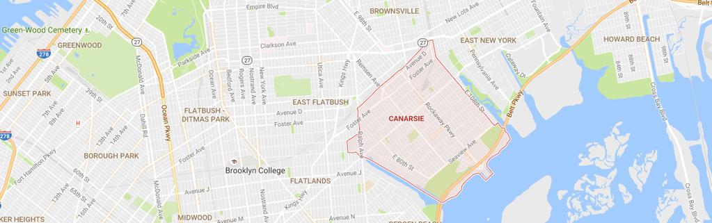CANARSIE - NEIGHBORHOOD INFO Canarsie is a working and middle class residential and commercial neighborhood located in the southeastern portion of the borough of Brooklyn, New York.