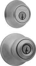 Security knobs feature full 1" solid-core throwbolt, all-metal mechanisms, anti-pry shield and
