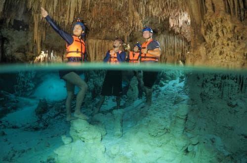 TURTLE COVE AND CAVERN SNORKEL ADVENTURE Swim in the crystal clear water of a stunning cenote in the heart of the jungle. Snorkel around graceful sea turtles in their natural habitat.