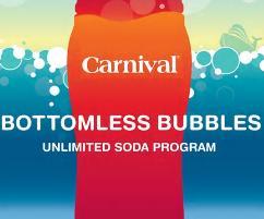 BOTTOMLESS BUBBLES SODA AND JUICE PROGRAM Adults: $8.50/day, Kids: $5.95/day Enjoy ice-cold refreshments during meals, during shows, during, well... anytime you want with Bottomless Bubbles.