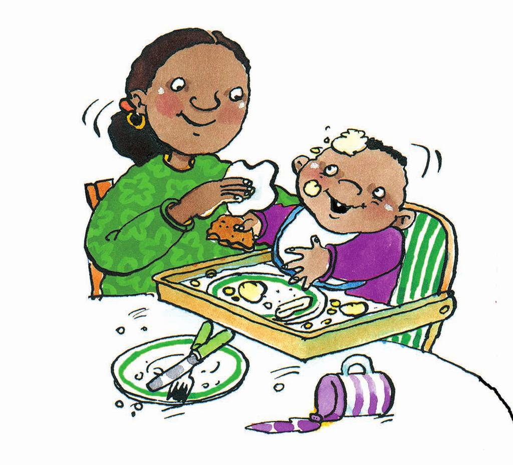 Mealtimes will need to be managed in the same way no matter who is there, so that your child always gets the same messages about what is expected of them.