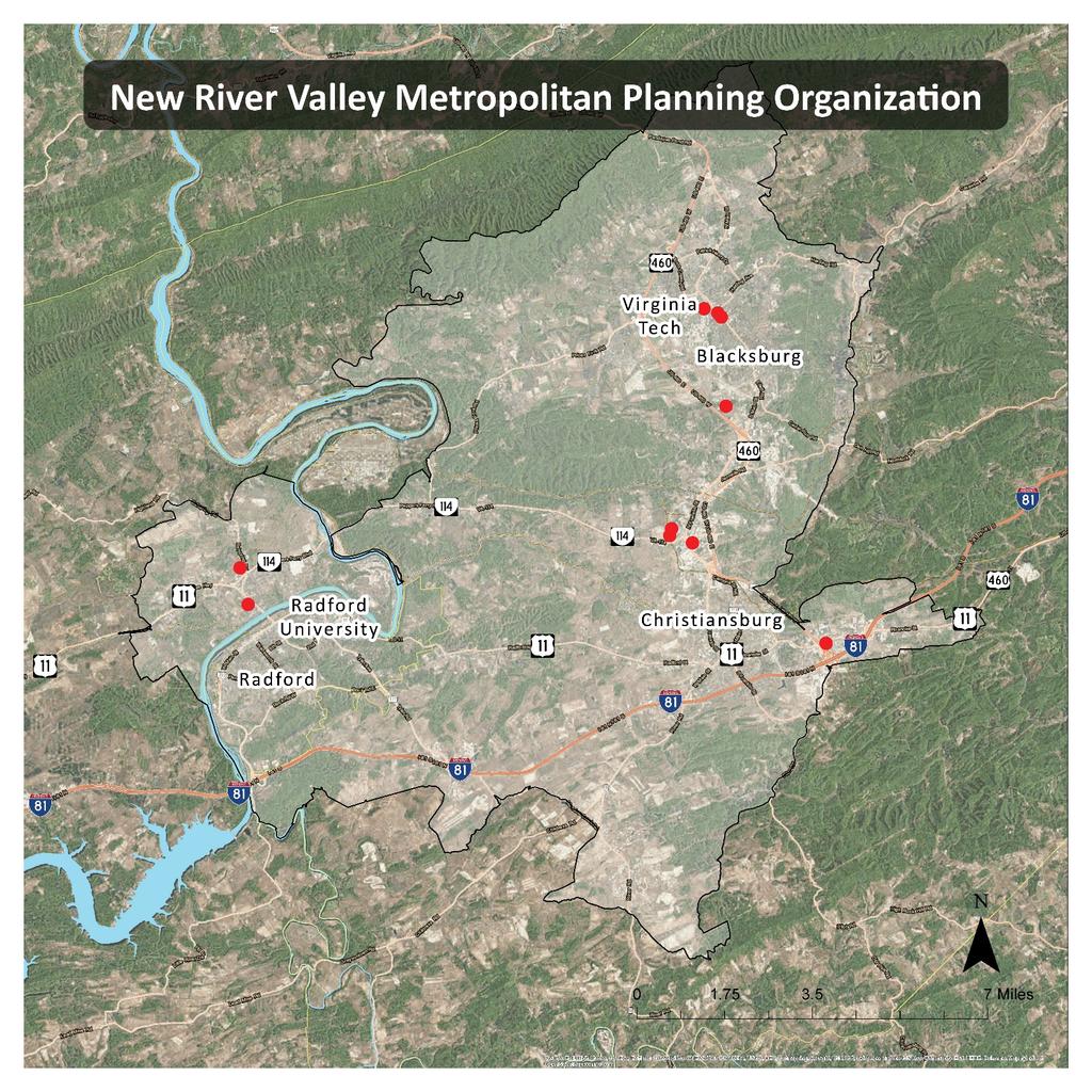 NRV OVERLAPPING SERVICE LOCATIONS There are 8 overlapping service locations in the New River Valley For