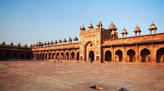Agra Fort: This was the seat of Mughal rule and administration and the present structure owes its