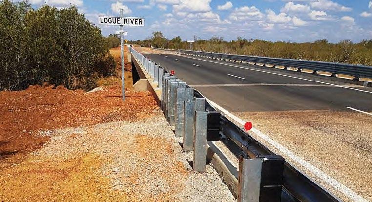 Australia The Logue River Bridge Strengthening Project involved strengthening the existing bridge through the installation of carbon fibre reinforced strips under the existing deck, combined with a