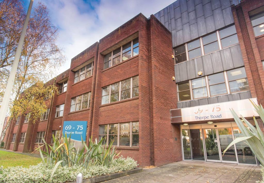 Investment Summary Multi let office investment located on the main arterial route into Norwich, 1 mile to the east of the city centre Provides a three storey office of 25,326 sq ft (2,352.