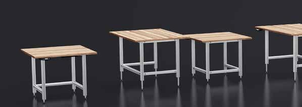 Châssis SQ Rapidement assemblé Les tables peuvent être assemblées rapidement et de manière flexible avec le