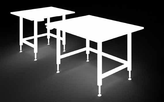 Le plateau de table est fixé directement sur les traverses. - Idéal pour les travaux simples et peu.