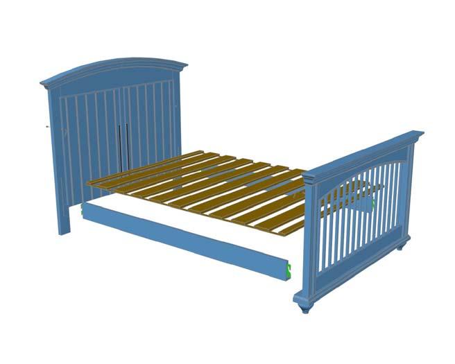 Conversion en un lit de pleine dimension Étape 1 : Démontez le lit de bébé ou le lit d enfant/lit de repos.