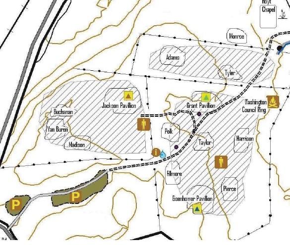 Powahay Klondike Derby Map of Hoyt Campsites Marchant Road, W.