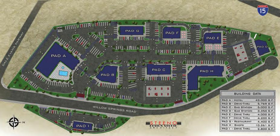 hotel and retail project with direct access and great visibility to Interstate 15 at Dale Evans Parkway Proposed 43,000 s.f.