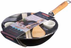 5 dip bowls Non stick finish especially formulated for woks.