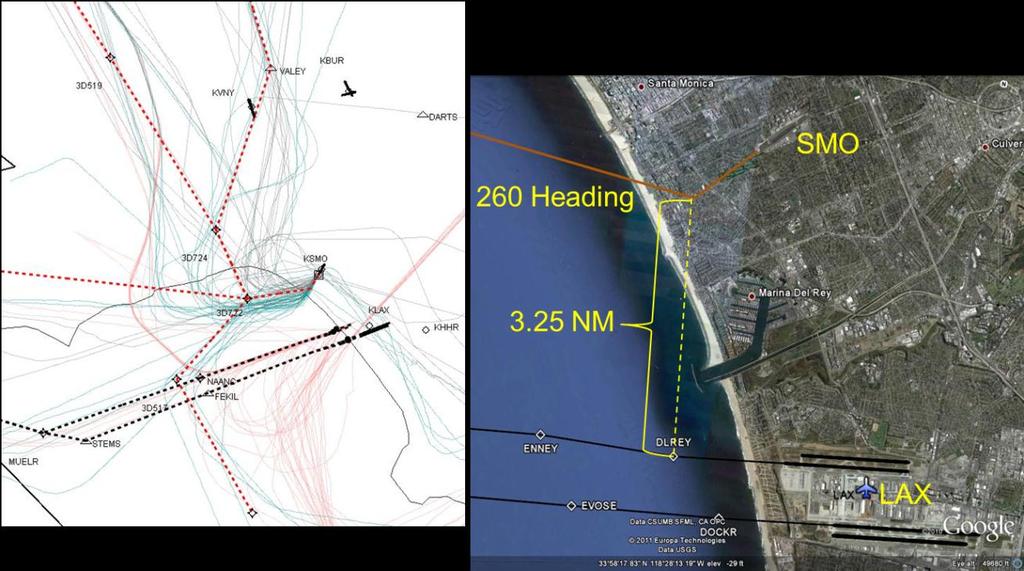 4.4.1.4 Runway 21 RNAV SID Recommendations The OST designed an RNAV SID with multiple transitions as shown in Figure 64 that is procedurally deconflicted from LAX Runways 24L/R departures.
