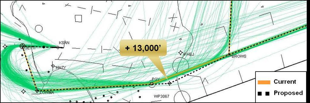 Recommendations A new waypoint has been added to the procedure approximately 1.5 NM east of the PGY VOR before turning to BROWS intersection.