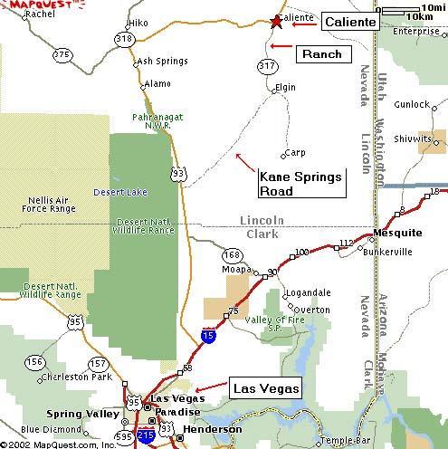 Driving Directions: From Las Vegas take I-15 north to the Highway 93 exit. Take Highway 93 to Caliente. Take Highway from Caliente, south on Highway 317, into Rainbow Canyon.