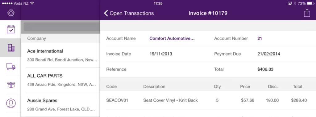 Sales Orders and Invoices The EXO OnTheGo app now lets you email and print customer invoices and sales