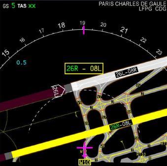 Moving Map Visual advisory when approaching a runway