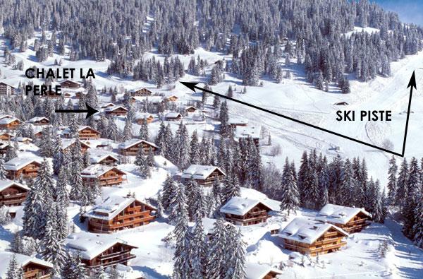 This is probably the last plot in Domaine de la Residence which has easy access to the ski piste La Perle is