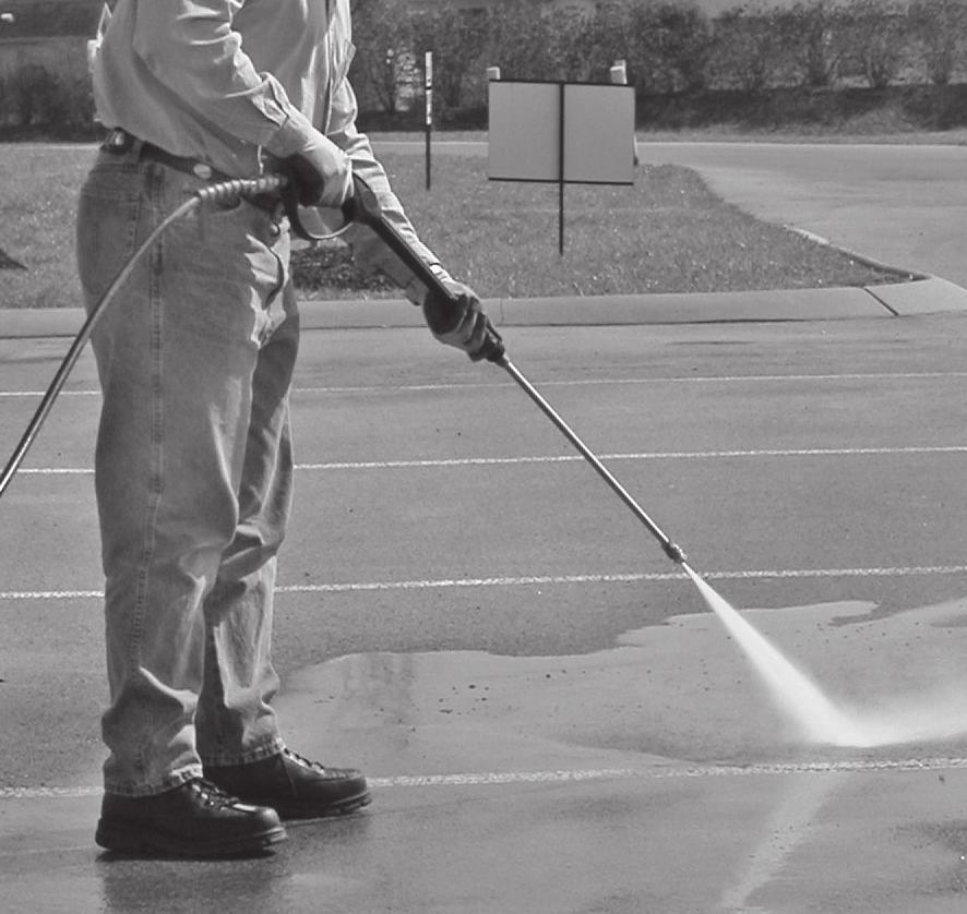 Pressure Washer Operation Figure 11 - Optimum angle to cleaning surface Distance from cleaning surface The distance between the spray tip and the cleaning surface is another factor that affects the