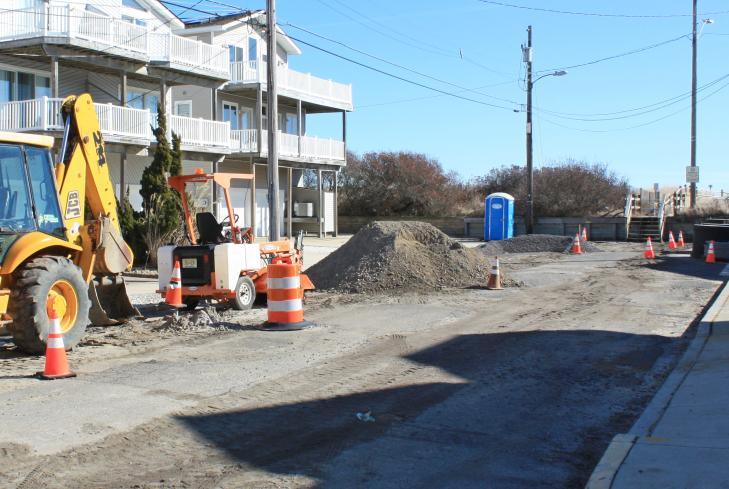 Kneass Street. Work has begun to replace the sanitary sewer.