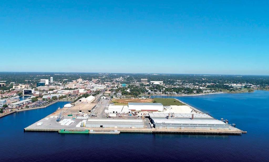 Port of Pensacola, one of Florida s 15 Deep Water Ports PORT PENSACOLA FACTS: Shortest steaming distance pier side to the 1st sea buoy in the Gulf of Mexico 55+ acre facility (zoned industrial) ;