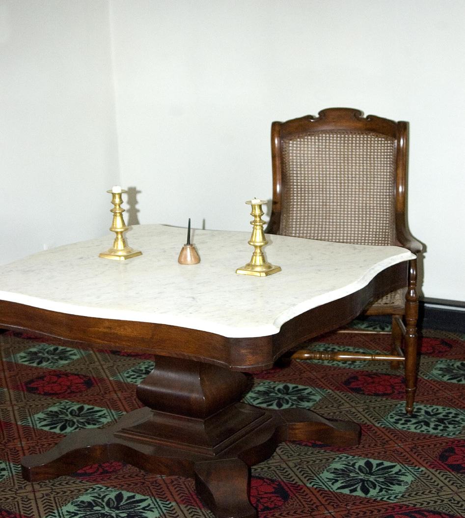 Replica desk where General Ulysses S. Grant sat during the signing Replica desk where General Robert E. Lee sat during the signing.