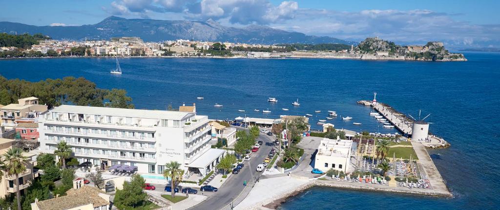 HOTEL LOCATION Located on the edge of Garitsa s bay, with views of the Ionian Sea and the old Venetian Fort in Corfu town, authentic and premium hospitality awaits in the historic Mayor Mon Repos