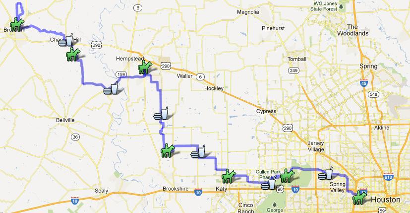 Salt Grass Trail Ride 2013 Route Map For detailed