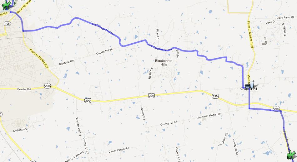 Sunday, February 17, Kopycinski Pasture, 13.3 miles Ride leaves Washington County Fairgrounds Right on Old Independence Rd. 0.1 miles to Bluebell Rd. Left on Bluebell Rd. 0.8 miles to Old Chappell Hill Rd.