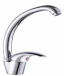 KITCHEN B0001-C-C Kitchen faucet, brass body, zinc handle, 35mm ceramic cartridge, chrome finished, stainless material flexible hose. With installing accessories.