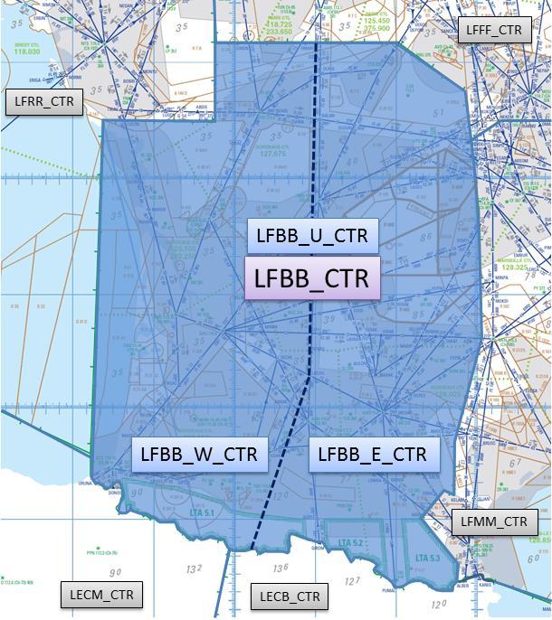 The ATC unit in charge of FIR and UIR airspaces under the responsibility of Bordeaux ACC is Bordeaux Control and consists in only one primary sector (LFBB_CTR).