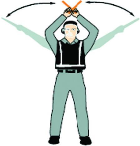 cross. 6 Emergency stop Abruptly extend arms and wands to top of head, crossing wands.