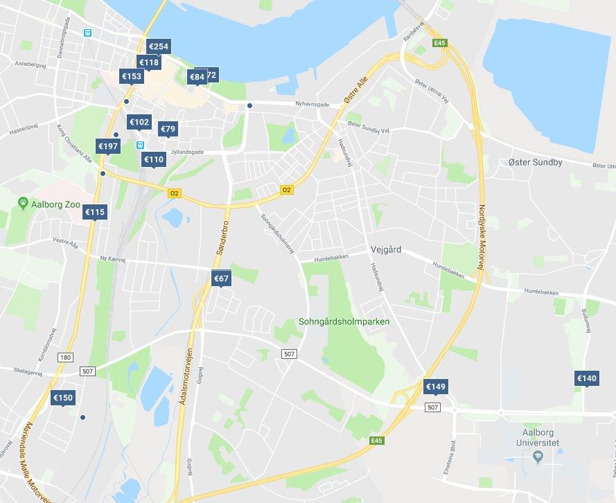 https://www.google.com/maps/search/hotels+aalborg/@57.0341068,9.9141257,13.61z Suggestions: CABINN Aalborg hotel: 2 hotel with 239 rooms.