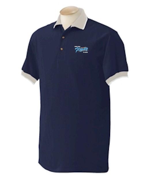 Men's Polo Shirt - Navy Men's Polo Shirt (Navy, White) 6.5 oz.