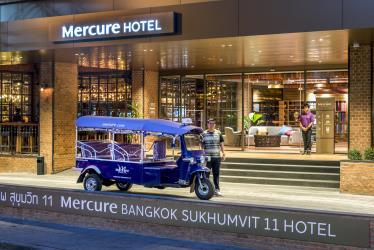 The hotel is located within a five-minute walk to the two train stations - Asoke and Sukhumvit - that connect the BTS (above ground) and MRT (underground) train systems.