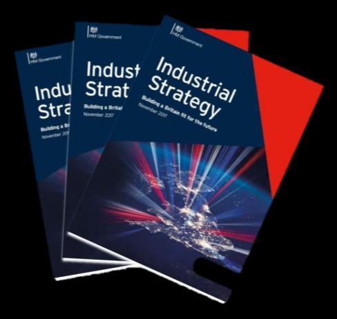 Context: The Industrial Strategy The aim of the Industrial Strategy is to boost productivity by backing businesses to create good jobs and increase the earning power of people throughout the UK with