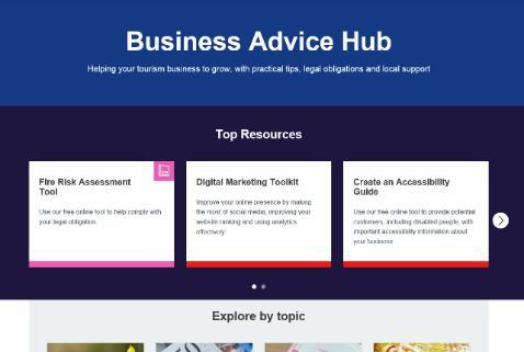 VisitEngland Business Advice Hub Easily navigate available business support Fully redesigned with improved signposting Easier navigation and updated content Connecting businesses with resources and